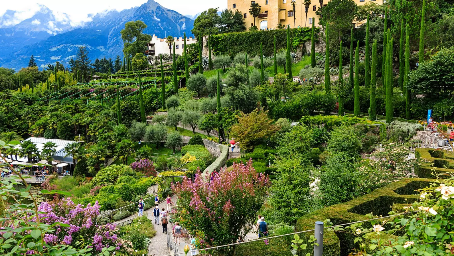 Gardens of the Trauttmannsdorf Castle in Merano, South Tyrol
